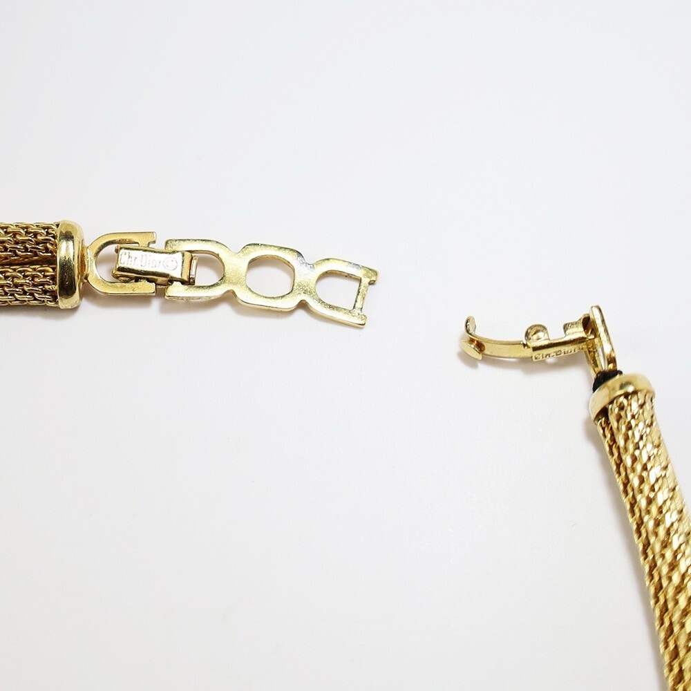 Vintage Dior Necklace Bold Black Enamel Rhinestone Designer Piece - Picture 12 of 14